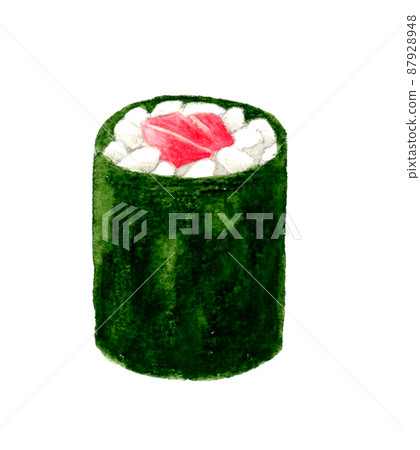 Tekka Maki (single item) Hand-painted watercolor illustration material of Japanese cuisine 87928948
