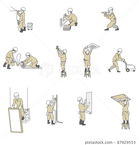 11 types of equipment work-color 87929553