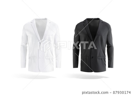 Blank black and white men blazer mockup, front view Blank black and white men blazer mockup, front view 87930174