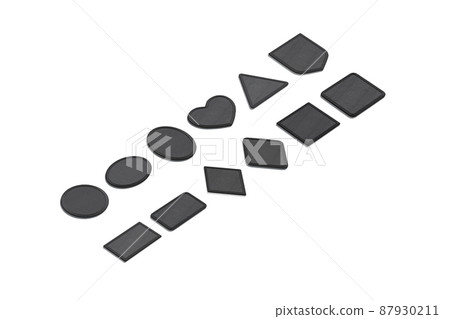 Blank black embroidered patch mock up, different types, isolated 87930211