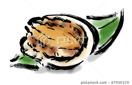 鮑魚手繪日式插畫 87930329