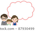Balloon smiling couple and children upper body 87930499