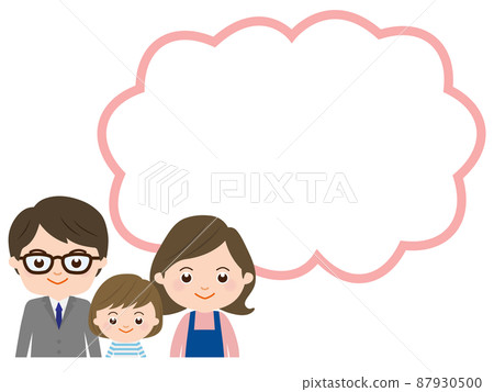 Balloon smiling couple and girl upper body 87930500
