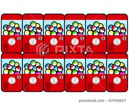 Illustration material of gacha machine lined up - Stock Illustration ...