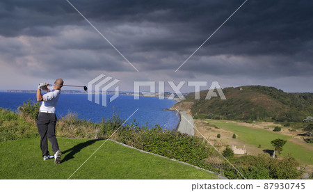 man golf swing 87930745