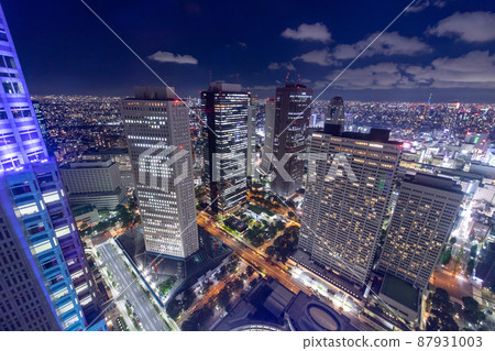 東京新宿區建築區夜景 東京新宿區建築區夜景 87931003