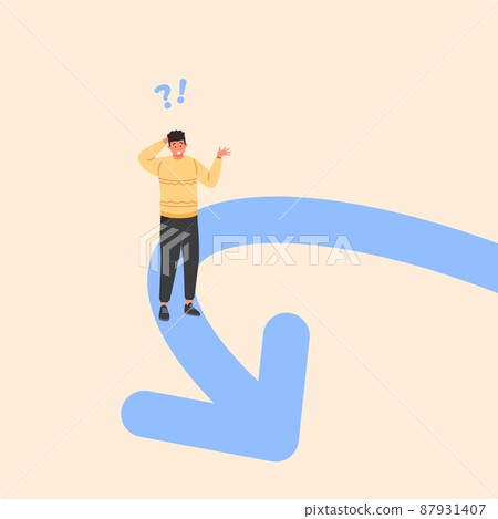Reverse trend. Turning point, reversal direction arrow backward, process financial advance, contrary optimize vector illustration Reverse trend. Turning point, reversal direction arrow backward, process financial advance, contrary optimize vector illustration 87931407