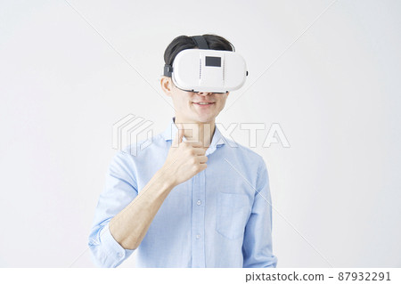 男性 VR 護目鏡白底好兆頭 87932291