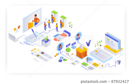 Election day and voting, flat vector isometric... - Stock Illustration ...