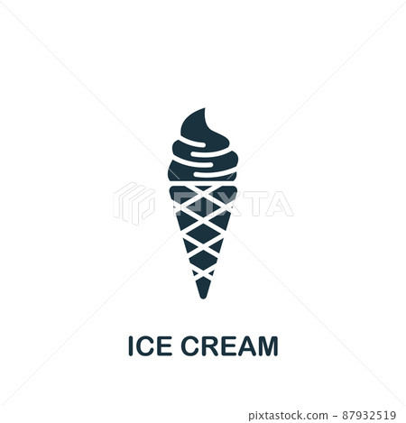 Ice Cream icon. Monochrome simple icon for templates, web design and infographics 87932519