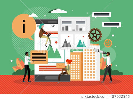 Social media marketing strategy, vector illustration. Business strategy, smm, social media management. Social media marketing strategy, vector illustration. Business strategy, smm, social media management. 87932545