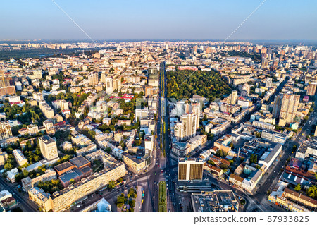 Aerial view of Taras Shevchenko Boulevard in Kiev, Ukraine Aerial view of Taras Shevchenko Boulevard in Kiev, Ukraine 87933825