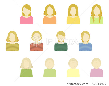 Face parts pear upper body female icon 01 87933927