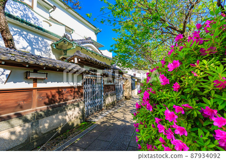 東京江東區龜戶龜戶天神社的杜鵑花和日本餐廳 87934092
