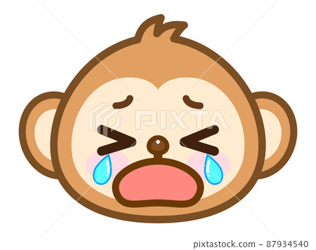 Crybaby monkey face icon material 87934540