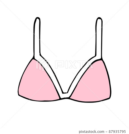 Vector hand drawn doodle sketch pink colored bra 87935795