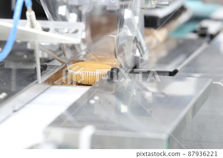 cupcake packing machine ; food industrial business backgound ; 87936221