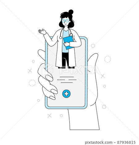 Online doctor, virtual medicine illustration Online doctor, virtual medicine illustration 87936815
