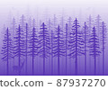 Very peri winter forest, purple vector background illustration 87937270