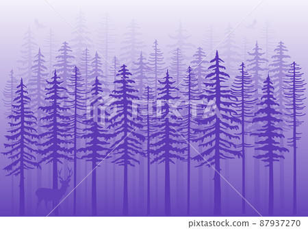 Very peri winter forest, purple vector background illustration Very peri winter forest, purple vector background illustration 87937270