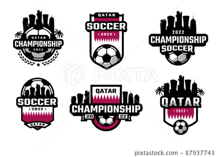 Qatar 2022 Football or Soccer Championship design elements vector