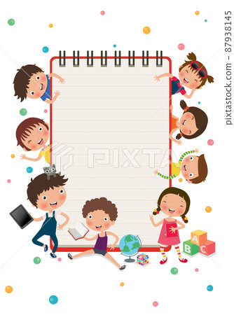 Education of Preschool, Blank Notebook for Children, white space for your text entry, vector, illustration 87938145