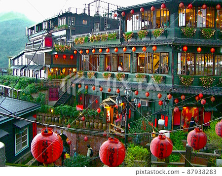 Jiufen Old Street, Taiwan (9 minutes) Scenery of the old street Jiufen Old Street, Taiwan (9 minutes) Scenery of the old street 87938283