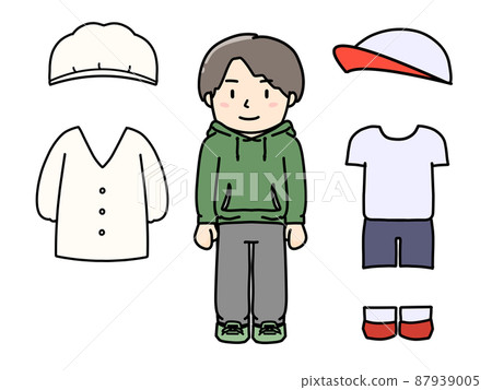 在學校換衣服 學校生活 小學生的插圖 在學校換衣服 學校生活 小學生的插圖 87939005