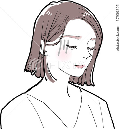 一個沮喪的女人的插圖 一個沮喪的女人的插圖 87939295