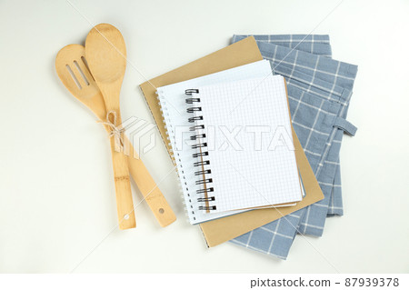 Concept of recipe on white background, space for text 87939378