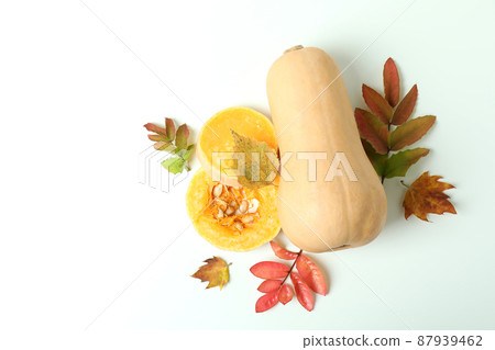 Happy Thanksgiving Day composition on white background Happy Thanksgiving Day composition on white background 87939462