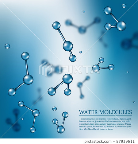 Vector science background with water molecules. 87939611