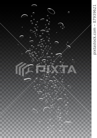 Vector realistic air underwater bubbles isolated on transparent background. 87939621
