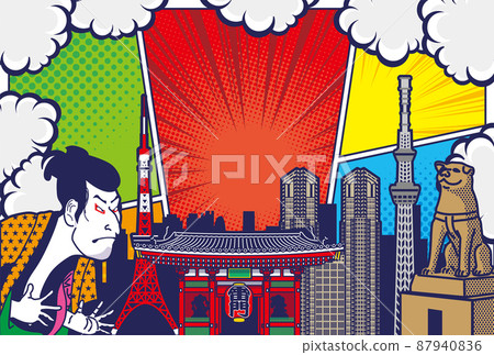 Background illustrations of tourist attractions in Tokyo Background illustrations of tourist attractions in Tokyo 87940836