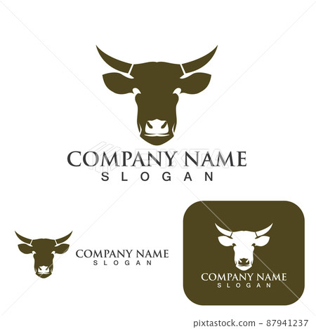 Cow head and  logo vector template 87941237