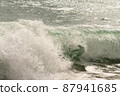 Crashing Turquoise Wave closeup 87941685