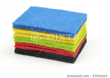 colored samples of felt porous material on a white background colored samples of felt porous material on a white background 87942824