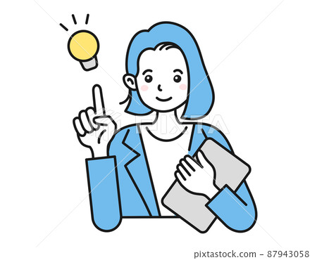 靈感/求婚女人簡單人物插畫商務人士 靈感/求婚女人簡單人物插畫商務人士 87943058