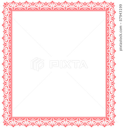 Decorative frame Elegant vector element for design in Eastern style, place for text. Floral pink and white border. Lace illustration for invitations and greeting cards Decorative frame Elegant vector element for design in Eastern style, place for text. Floral pink and white border. Lace illustration for invitations and greeting cards 87943199