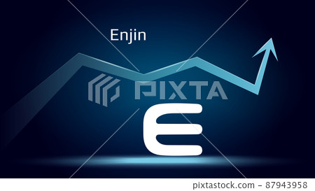 Enjin ENJ in uptrend and price is rising. Cryptocurrency coin symbol and up arrow. Flies to the moon. Vector illustration. Enjin ENJ in uptrend and price is rising. Cryptocurrency coin symbol and up arrow. Flies to the moon. Vector illustration. 87943958