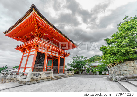 Kiyomizu-Dera temple entrance with cloudy sky 87944226