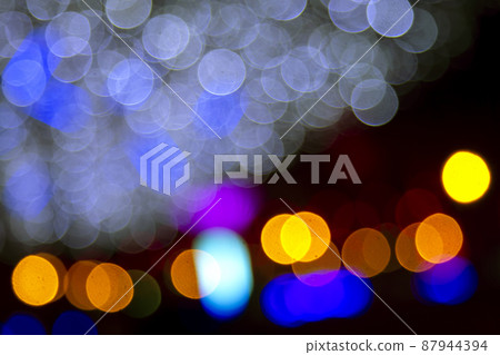 background blurred abstraction of colored lanterns and decorations. 87944394