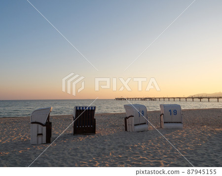 the beach of Binz at the german island of Ruegen 87945155