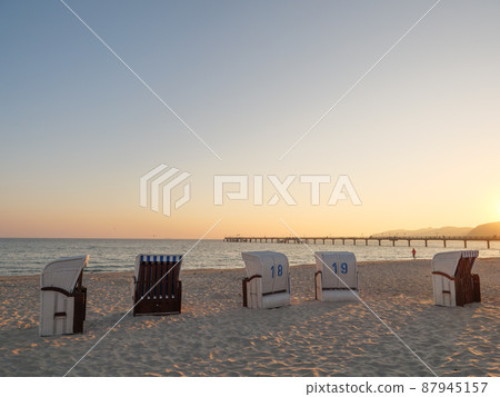the beach of Binz at the german island of Ruegen 87945157