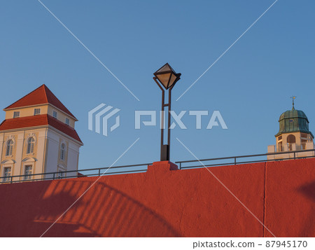 the beach of Binz at the german island of Ruegen the beach of Binz at the german island of Ruegen 87945170