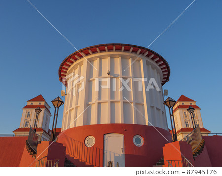 the beach of Binz at the german island of Ruegen the beach of Binz at the german island of Ruegen 87945176