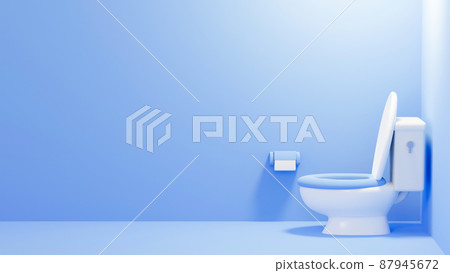 由 3D 插圖組成的廁所圖像。 87945672