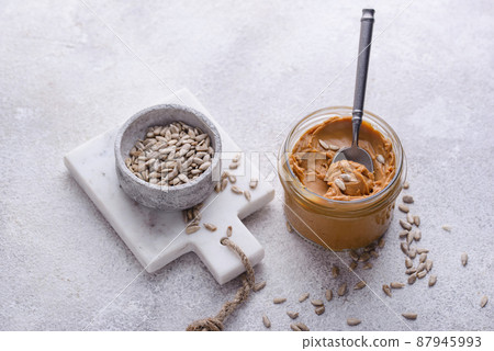 Sunflower butter or sunbutter. Hypoallergenic spread Sunflower butter or sunbutter. Hypoallergenic spread 87945993