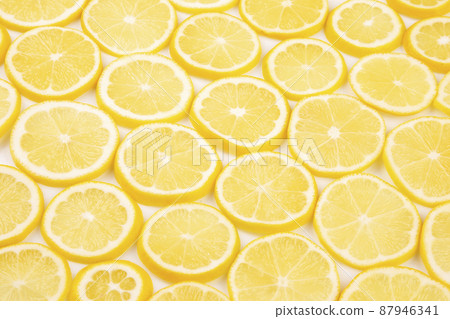 sliced citrus lemons half on a light background sliced citrus lemons half on a light background 87946341