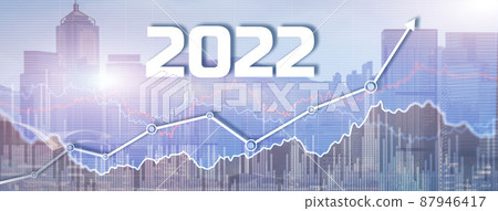 New 2022 year on modern city background. Website Banner New 2022 year on modern city background. Website Banner 87946417